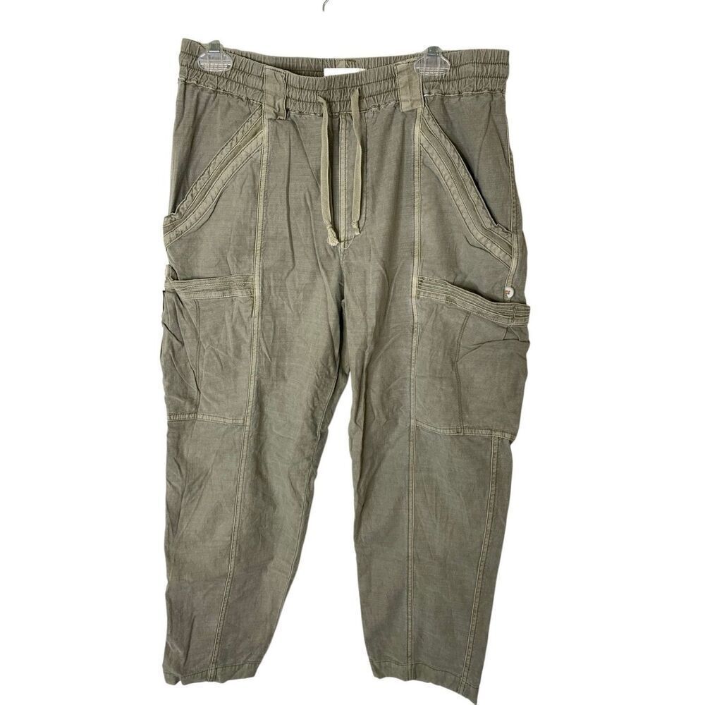 Anthropologie cargo utility pants green women's size 29